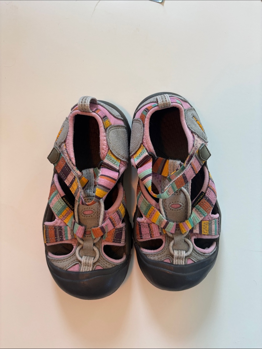 Children's Pink Multicolor Closed-Toe Active Sandals
